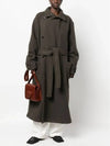 Wrapped Belted Single Coat Brown - LEMAIRE - BALAAN 3