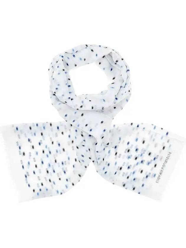 Women s Dot Pattern Rayon Stole White - EMPORIO ARMANI - BALAAN 1