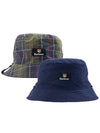 Cotton Reversible Bucket Hat Navy - BARBOUR - BALAAN 2