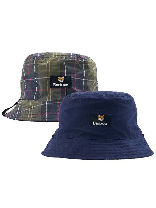 Cotton Reversible Bucket Hat Navy - BARBOUR - BALAAN 2