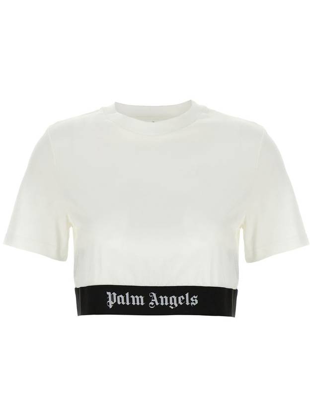 Palm Angels 'Classic Logo Tape' Cropped T-Shirt - PALM ANGELS - BALAAN 1