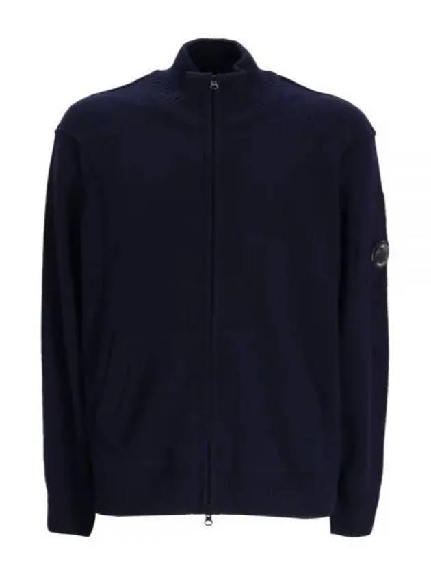 Lambswool GRS Zipped Cardigan Navy - CP COMPANY - BALAAN 2