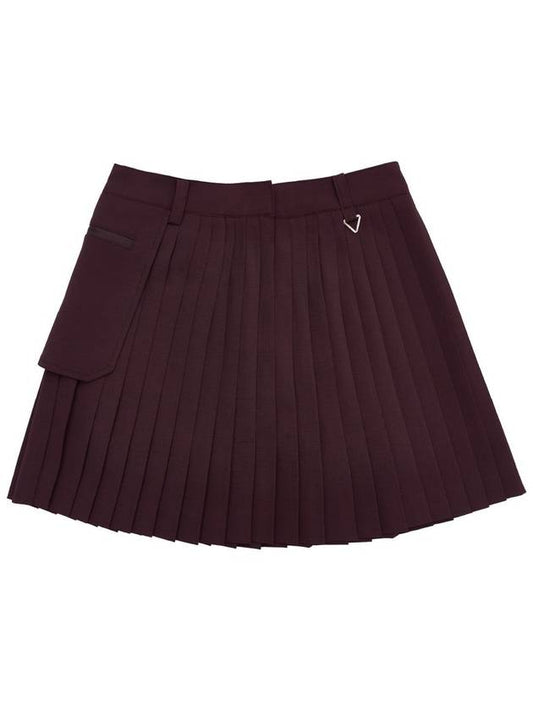 Outpocket Pleated Skirt Wine - BUTTONPLAY - BALAAN 2