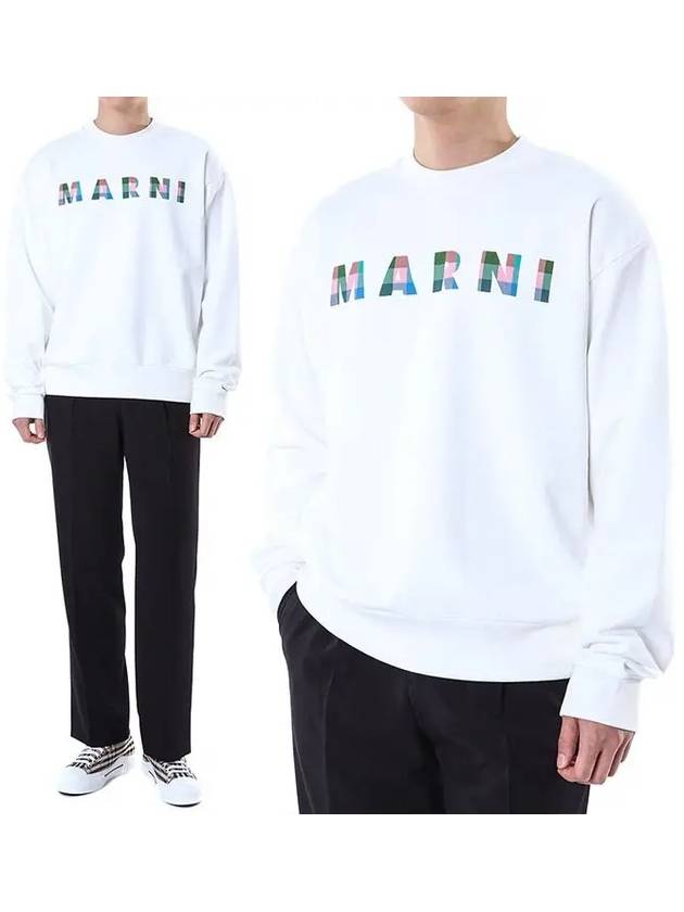 Logo Print Crew Neck Sweatshirt White - MARNI - BALAAN 2