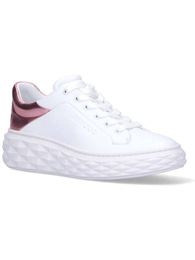 Diamond Maxi F II Nappa Leather Low Top Sneakers White - JIMMY CHOO - BALAAN 3