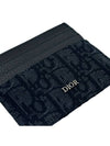 Oblique Jacquard Grain Leather Card Wallet Black - DIOR - BALAAN 5