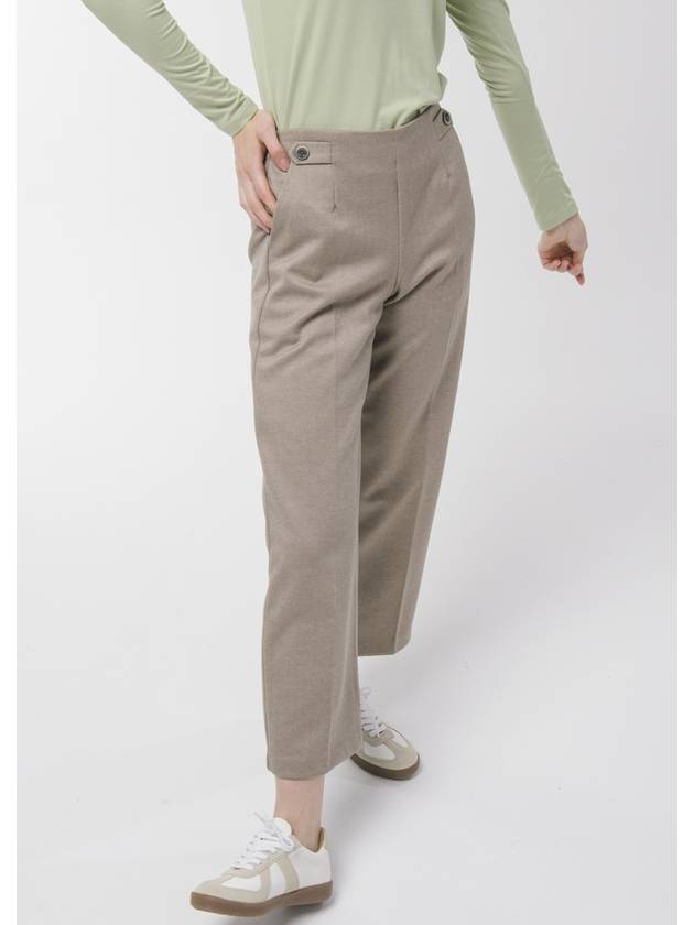 Doyou Know MC Women s Waist Banding Herringbone Wool Brushed Beige Straight 8 4 Pants DO6222PT71 - DOYOUKNOWMC GOLF WEAR - BALAAN 3