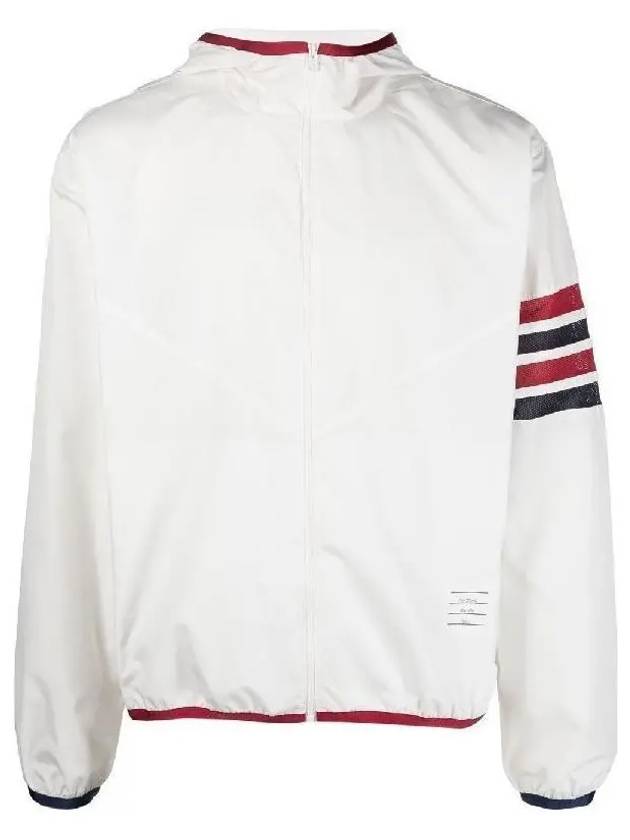 Military Ripstop Mesh 4-Bar Packable Hooded Jacket White - THOM BROWNE - BALAAN 2