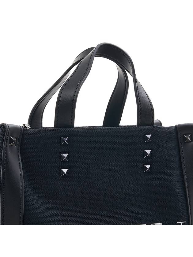 Logo Print Tote Bag Black - VALENTINO - BALAAN 8