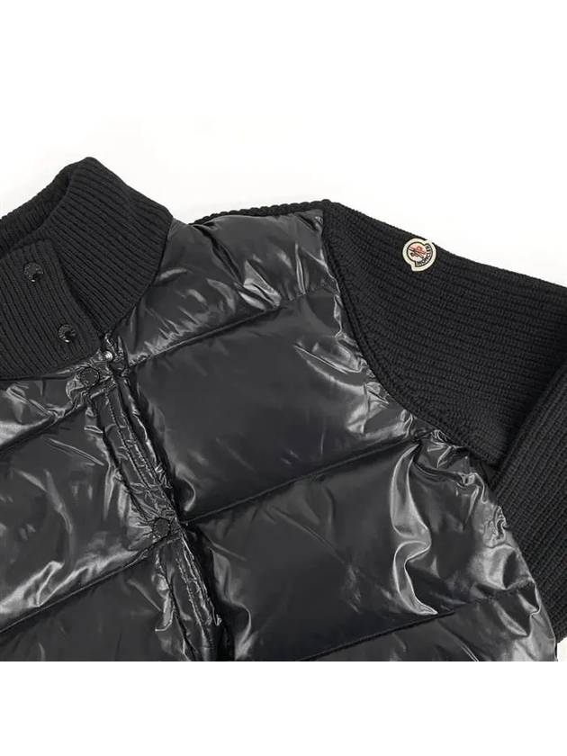 Zip-up Wool Cardigan Padding Black - MONCLER - BALAAN 8