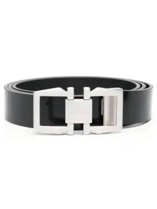 Reversible Gancini Leather Belt Black - SALVATORE FERRAGAMO - BALAAN 2