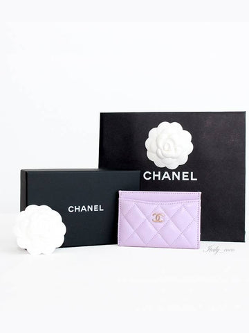 Classic card holder lilac gold plated caviar AP0213 B16718 NW784 - CHANEL - BALAAN 1