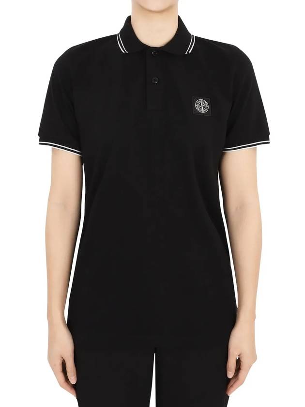 Kids Logo Patch Polo Shirt Black - STONE ISLAND - BALAAN 4