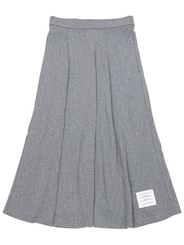 Pointelle Rip Below The Knee A-Line Skirt Grey - THOM BROWNE - BALAAN 2