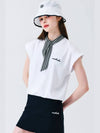 Scarf Point Sleeveless T-Shirt WHITE&BLACK - MONBIRDIE GOLF - BALAAN 8