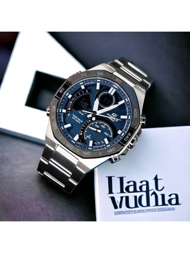 Edifice Eyal Oak Bluetooth Metal Watch Blue Silver - CASIO - BALAAN 8