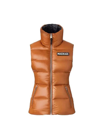 Women s Chaya Lustrous Light Down Vest Cognac - MACKAGE - BALAAN 1