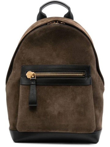 Suede Leather Backpack Brown - TOM FORD - BALAAN 1