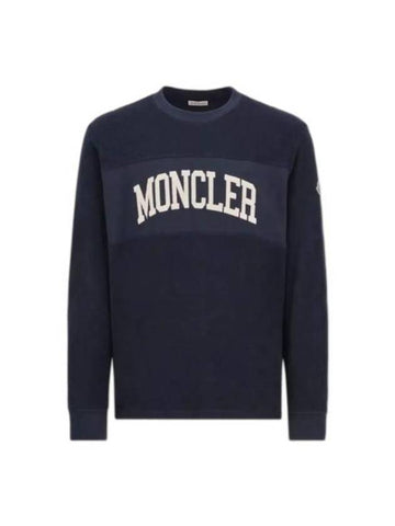 Embroidered Logo Sweatshirt Navy - MONCLER - BALAAN 1