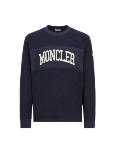 Embroidered Logo Sweatshirt Navy - MONCLER - BALAAN 1