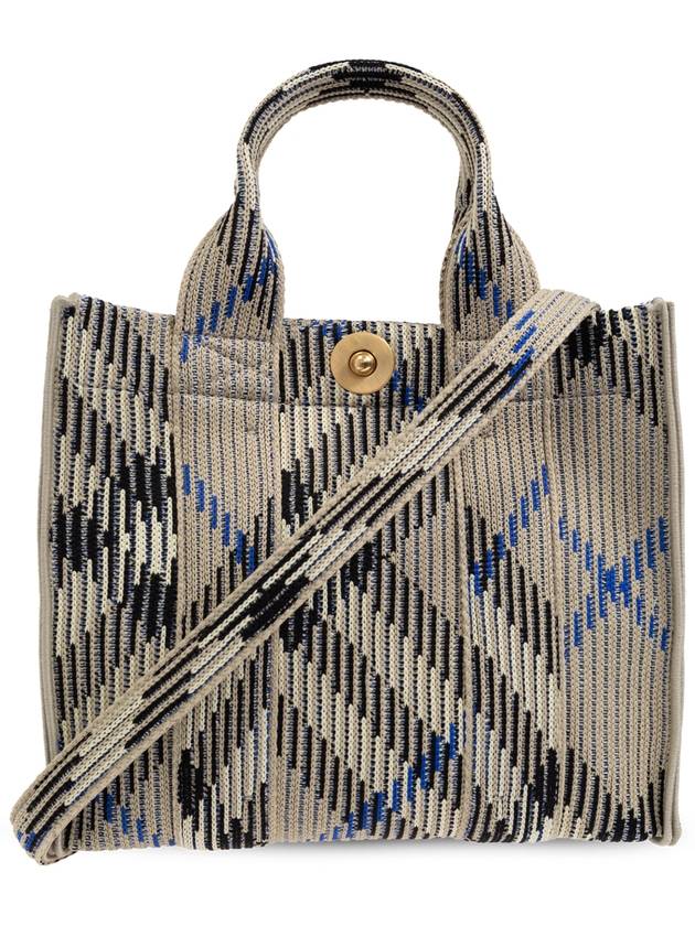 Check Knit Mini Tote Bag Lichen - BURBERRY - BALAAN 2