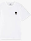 Logo Patch Short Sleeve T-Shirt White - STONE ISLAND - BALAAN 3