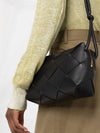 Cassette Intrecciato Small Cross Bag Black - BOTTEGA VENETA - BALAAN 4