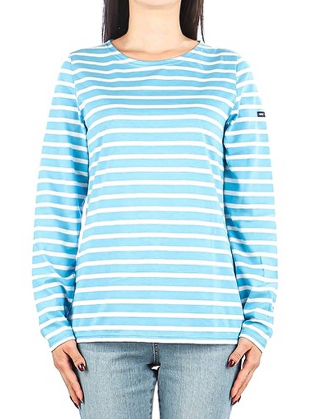 Minquiers Striped Long Sleeve T-Shirt Blue - SAINT JAMES - BALAAN 1