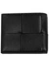 Men's Intrecciato Half Wallet Black - BOTTEGA VENETA - BALAAN 9