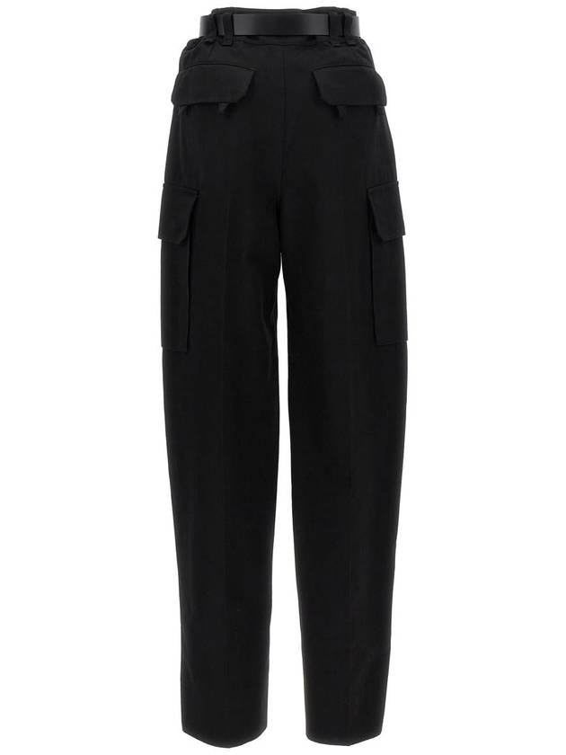 H71 789857y9i28 1000 Women's Pants Trousers Cotton Pants Trousers Logo Slacks WOMAN BLACK TROUSERS - SAINT LAURENT - BALAAN 3