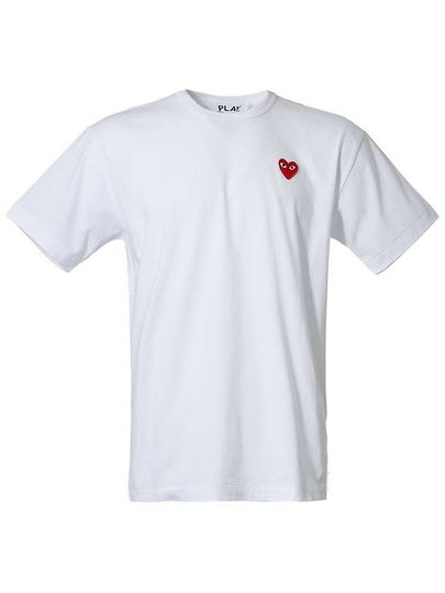 Play Red Heart Waffen Short Sleeve T-Shirt White P1 T108 2 - COMME DES GARCONS - BALAAN 2