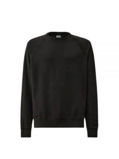 Light Fleece Logo Crew Neck Sweatshirt Black - CP COMPANY - BALAAN 2