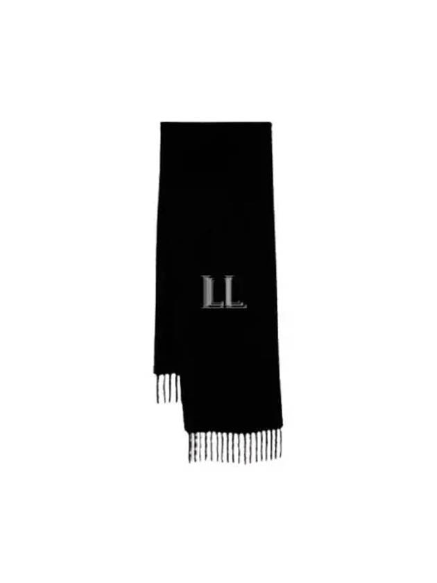 Pirni Embroidery Logo Alpaca Muffler Light Black - ISABEL MARANT - BALAAN 2