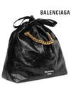 Crush Small Leather Shoulder Bag Black - BALENCIAGA - BALAAN 4