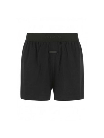 Logo Band Cotton Shorts Black - FEAR OF GOD - BALAAN 1