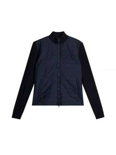 Women's Wren Knitted Hybrid Zip-Up Jacket Navy - J.LINDEBERG - BALAAN 2