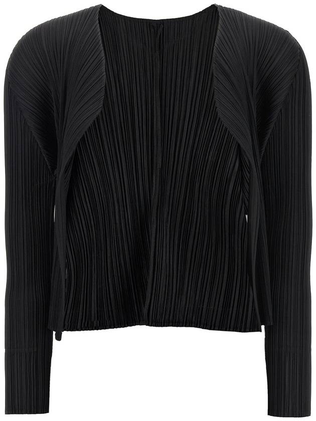 Pleats Basic Cardigan Black - ISSEY MIYAKE - BALAAN 1