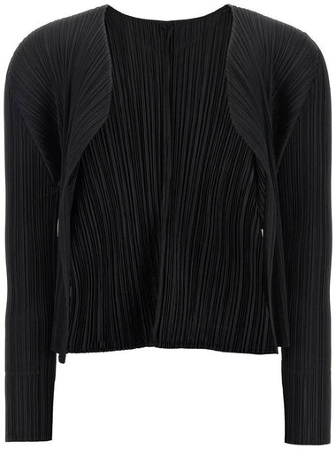 Basic Pleats Cardigan Black - ISSEY MIYAKE - BALAAN 1