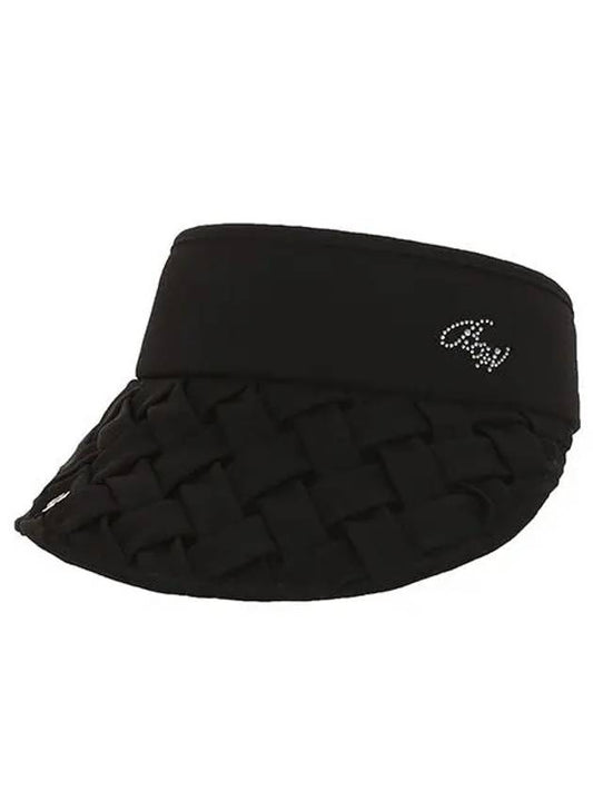 Women's Fabric Twisted Visor 8714LZSP_BLACK - BLACK&WHITE - BALAAN 2