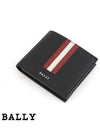 Taliky Three Stripe Bi-fold Wallet Black - BALLY - BALAAN 4