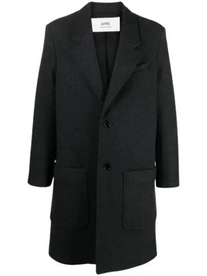 Breasted Wool Single Coat Heather Grey - AMI - BALAAN 2