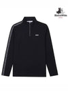 Men s shoulder sleeve color combination half zip up t shirt 9112GXLP NAVY - BLACK&WHITE - BALAAN 1