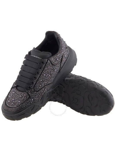 Alexander McQueen Men's Black Rhinestone Embellished Low Top Court Sneakers, Brand Size 40 ( US Size 7 ) - ALEXANDER MCQUEEN - BALAAN 2