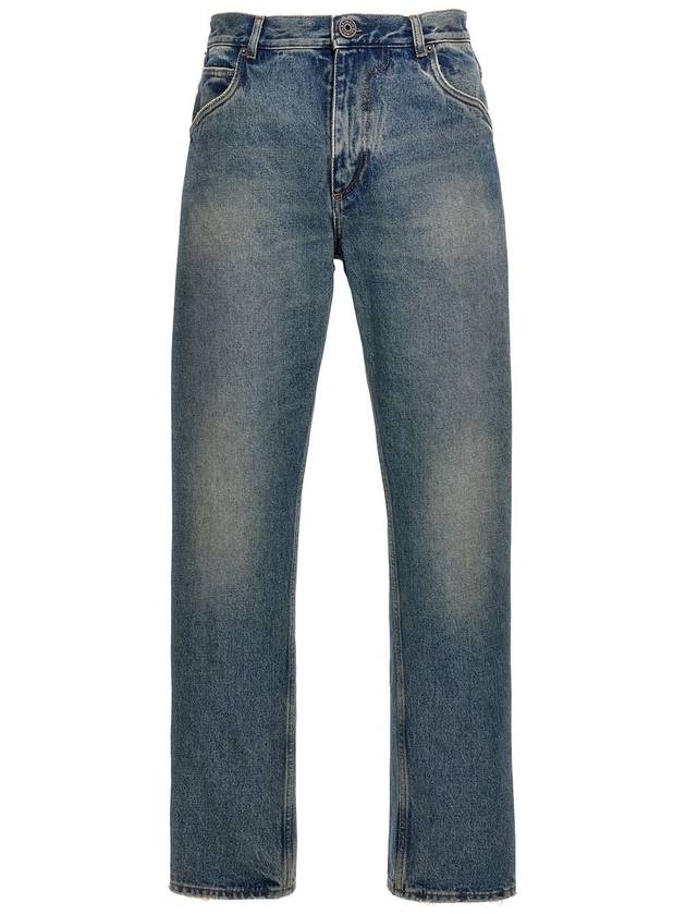 Balmain Blue Cotton Jeans - BALMAIN - BALAAN 1