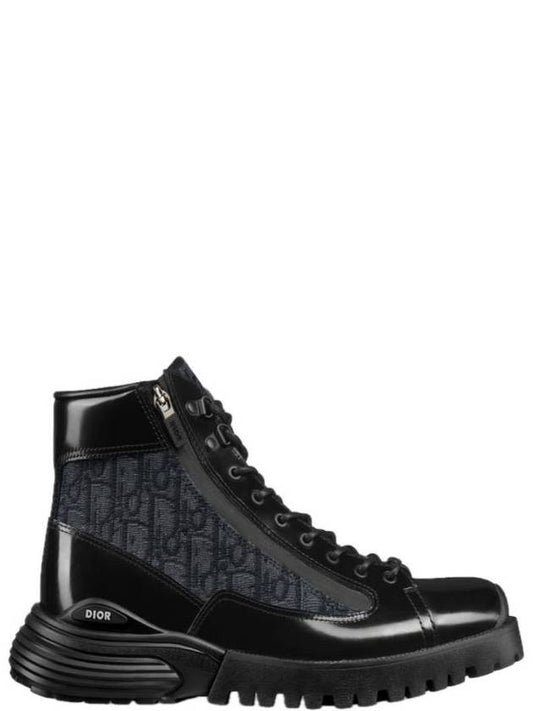Black Combat Oblique Ankle Boots 3BO337ZXF H969 - DIOR - BALAAN 2