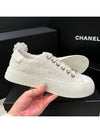 women sneakers tweed gold brooch ivory - CHANEL - BALAAN 6