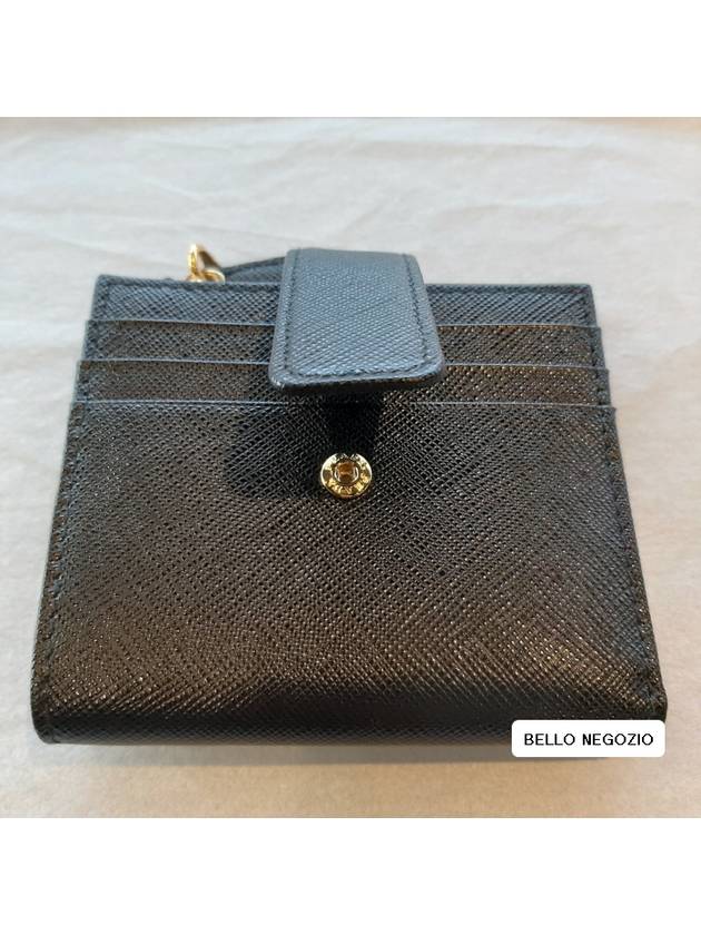 Saffiano Leather Half Wallet Black - PRADA - BALAAN 8