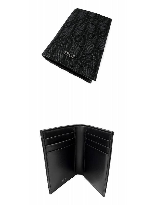 Bi-Fold Card Holder Black  Oblique Jacquard - DIOR - BALAAN 6