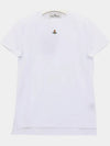 Embroidered Logo Short Sleeve T-Shirt White - VIVIENNE WESTWOOD - BALAAN 4