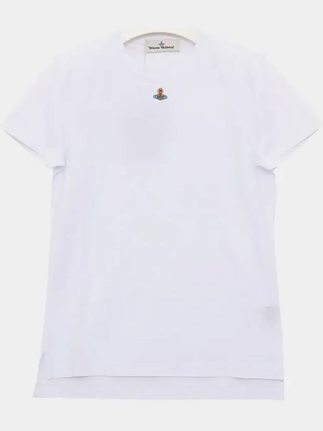 Embroidered Logo Short Sleeve T-Shirt White - VIVIENNE WESTWOOD - BALAAN 4